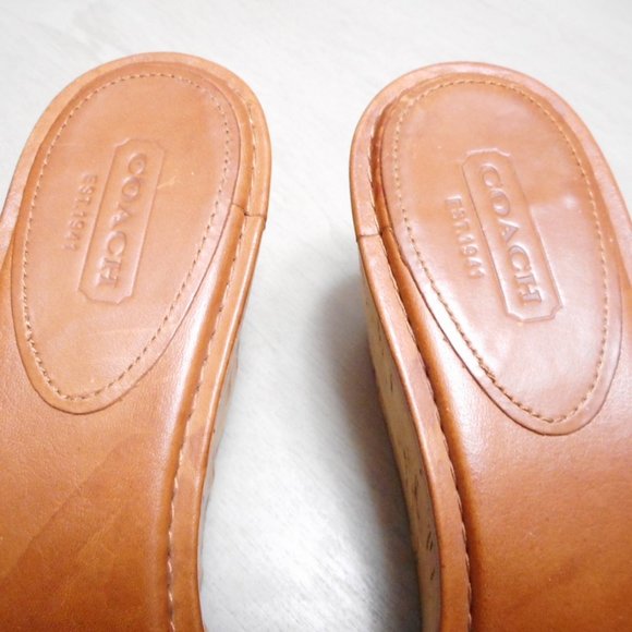 Coach Jazmin Cork and Leather Wedge Sandal  size 7.5 - Picture 5 of 8
